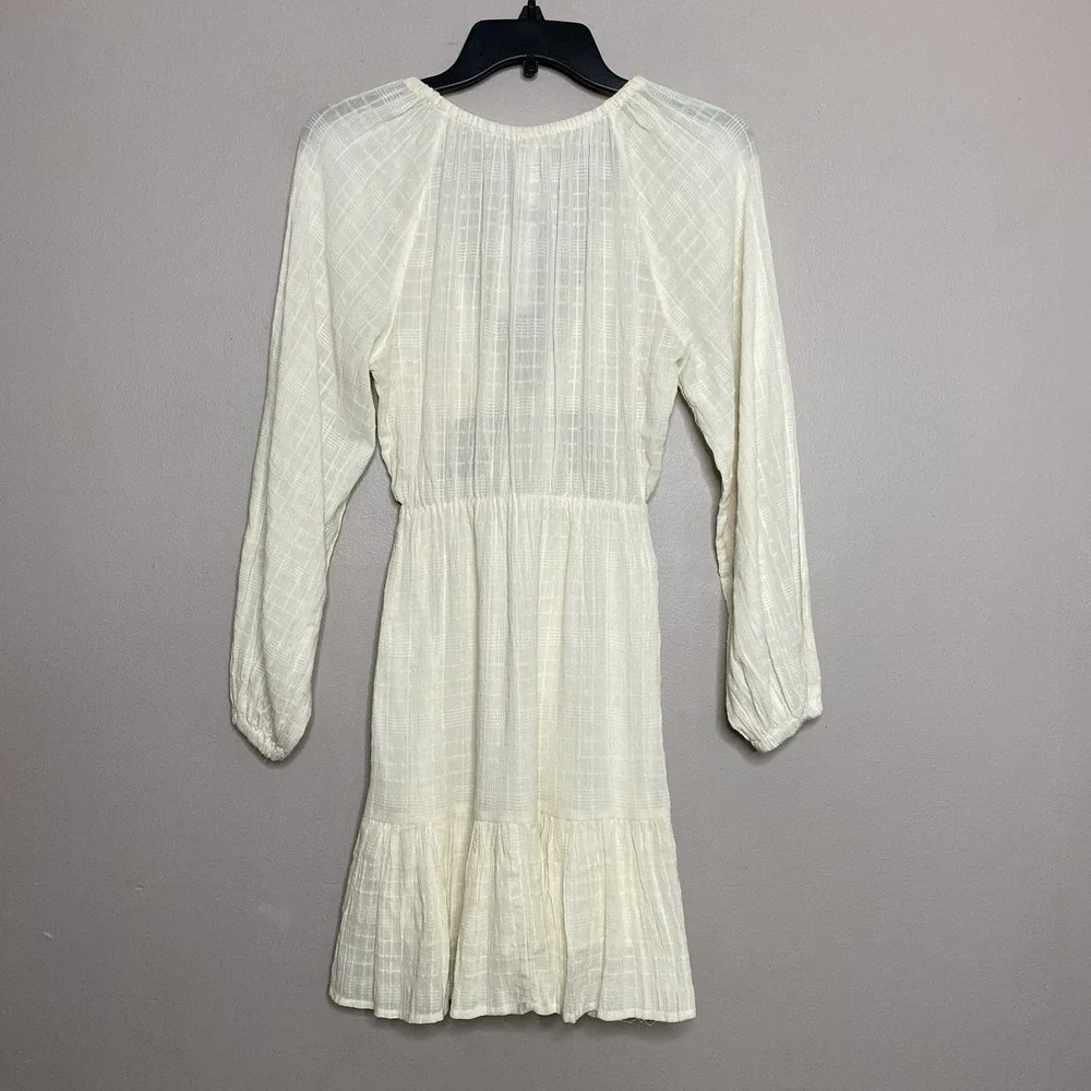 L*Space Feelin Fine ivory cut out mini dress Women Sz XS Long Sleeve Lightweight - Picture 4 of 16